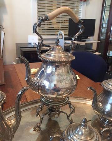801 (Sterling, Hollowware) Kettle, Stand & Burner