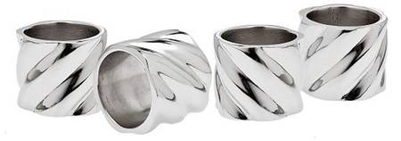 Hillcrest (Nickelplate, Hollowware) Napkin Ring - Set of 4
