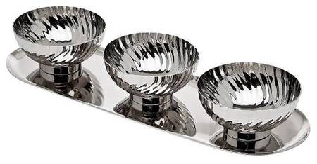 Hillcrest (Nickelplate, Hollowware) 4 Piece Condiment Bowl Set