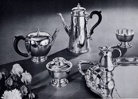 George II (Sterling, Hollowware) 5 Piece Tea Set (SCP, STP, SCR, SSU, SWB)