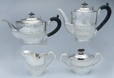 GYSGYS1 (Sterling, Hollowware) 4 Piece Tea Set (SCP, STP, SCR, SSU)