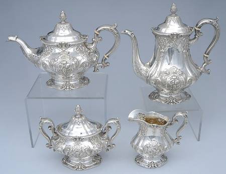 King Edward (Sterling, Hollowware) 4 Piece Tea Set (SCP, STP, SCR, SSU)