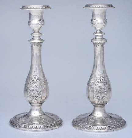 GS164 (Sterling, Hollowware) Pair of 10" Candlesticks