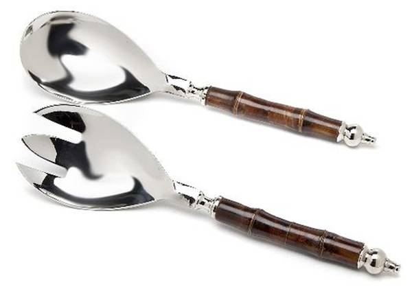Bamboo (Stainless) 2 Pc Salad Set with Stainless Bowl