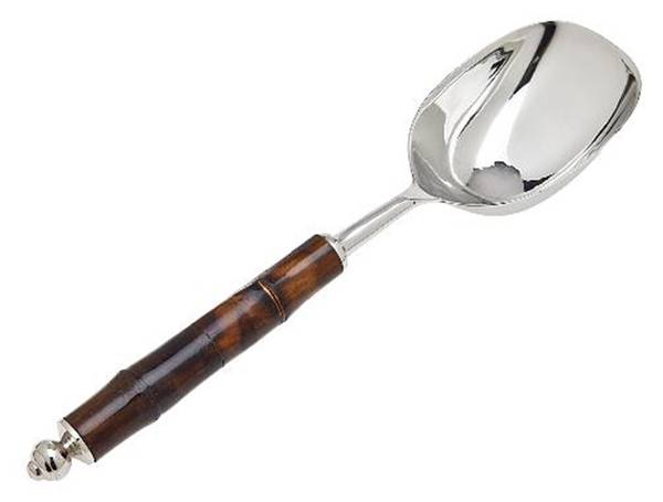 Bamboo (Stainless) Ice Scoop with Stainless Bowl