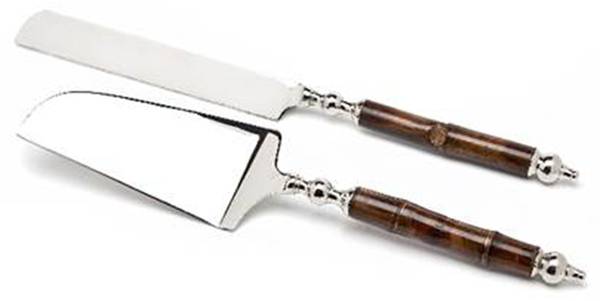 Bamboo (Stainless) 2 Piece Solid Cake Serving Set (Knife & Server)