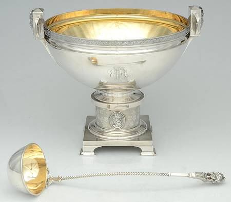 30-1 (Sterling, Hollowware) Punch Bowl and Ladle
