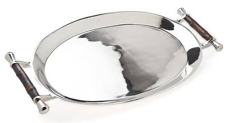 Bamboo (Metal, Hollowware) 22" Oval Tray