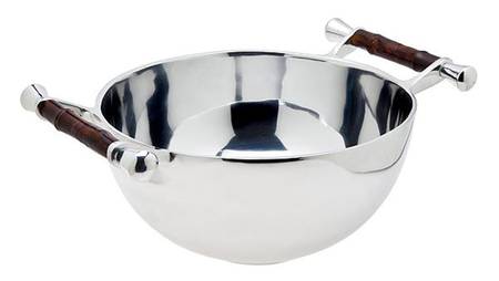 Bamboo (Metal, Hollowware) 10" Salad Serving Bowl