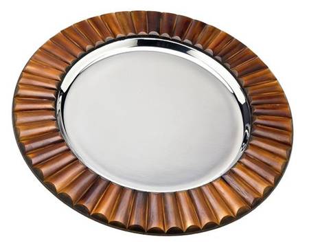 Bamboo (Metal, Hollowware) 14" Round Tray