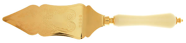 GTY1 (Gold Electroplate) Cake Server with Stainless Blade