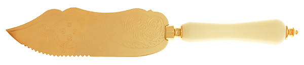 GTY1 (Gold Electroplate) Cake Knife with Stainless Blade