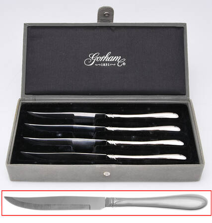 Meredith (Silverplate) Beveled Blade Steak Knive - Set of 4 & Case