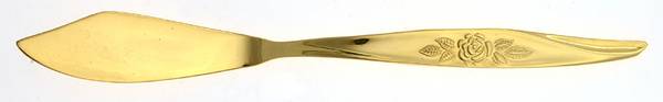 Avon Rose (Gold Electroplate) Flat Handle Master Butter Knife