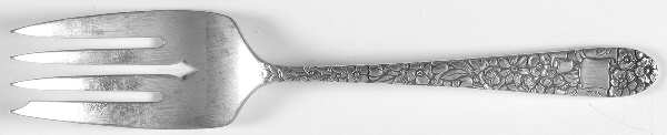 Ribbon Rose (Sterling, 1942) Medium Solid Cold Meat Serving Fork