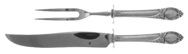 Silver Locket (Silverplate) Small Stainless Blade 2-Piece Steak Carving Set