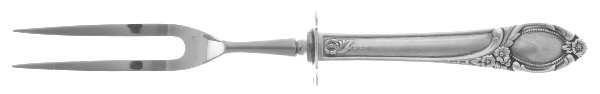 Silver Locket (Silverplate) Small Steak Carving Fork with Stainless Prongs