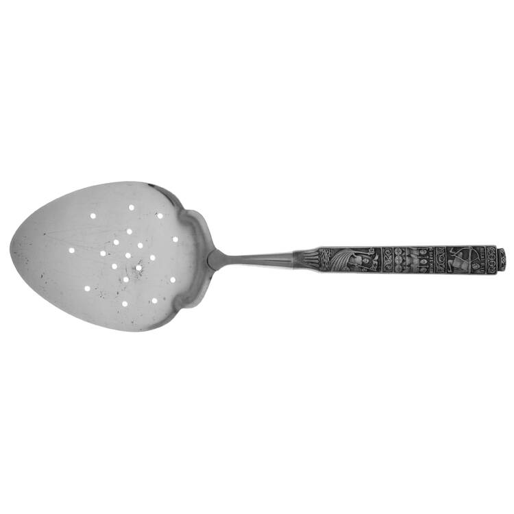 Kongetinn (Pewter) Fish Server, Stainless Blade with Pierced Bowl