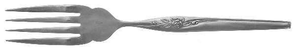 Island Queen (Stainless, Floral) Large Solid Cold Meat Serving Fork