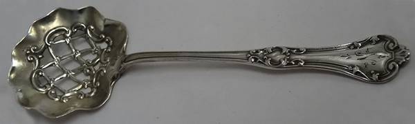 HCU9 (Sterling) Solid Bon Bon Spoon with Pierced Bowl