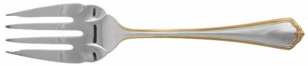 Knights Bridge (gold accent) Medium Solid Cold Meat Serving Fork