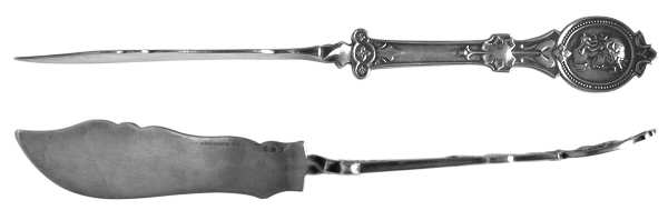 Medallion (STERLING, 1867) Flat Twisted Handle Master Butter Knife Bright Cut