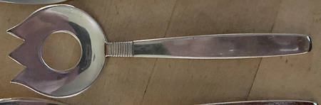 Silver Thread (Sterling) Pierced Solid Serving Spoon