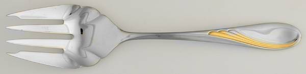 Glengarry (Gold Accent) Medium Solid Cold Meat Serving Fork