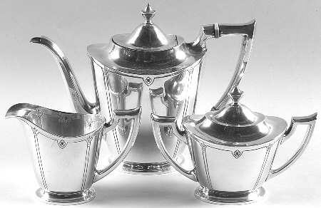 Fiesta (Sterling, Hollowware) 3-Piece Coffee Set with Coffee Pot