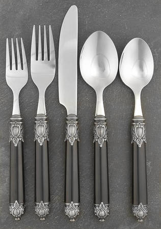 San Remo-Black (Stainless) 5 Piece Place Setting