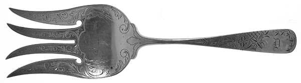 HSJ1 (Sterling) Large Solid Bright Fish Serving Fork