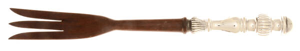 HAS2 (Sterling) Salad Serving Fork with Wooden Prongs