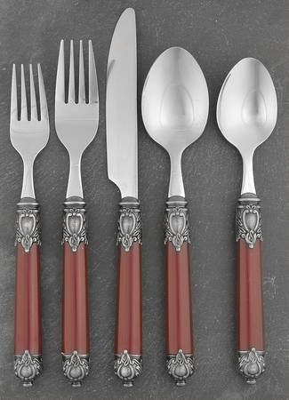 San Remo-Red (Stainless) 5 Piece Place Setting