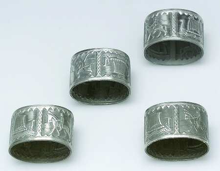 Kongetinn (Pewter, Hollowware) Napkin Ring - Set of 4
