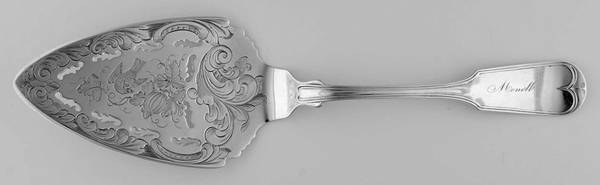 HBD1 (Coin) Large Bright Cut Solid Pie Knife Pierced