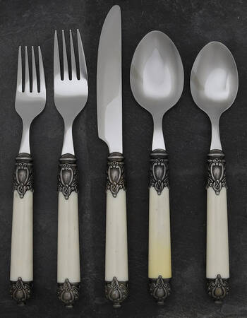 San Remo-White (Stainless) 5 Piece Place Setting