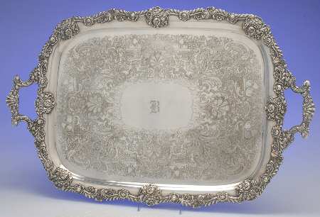 Silverplate Hollowware Large Silverplate Waiter Tray
