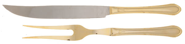 HSV149 (Gold Electroplate) Small Stainless Blade 2-Piece Steak Carving Set