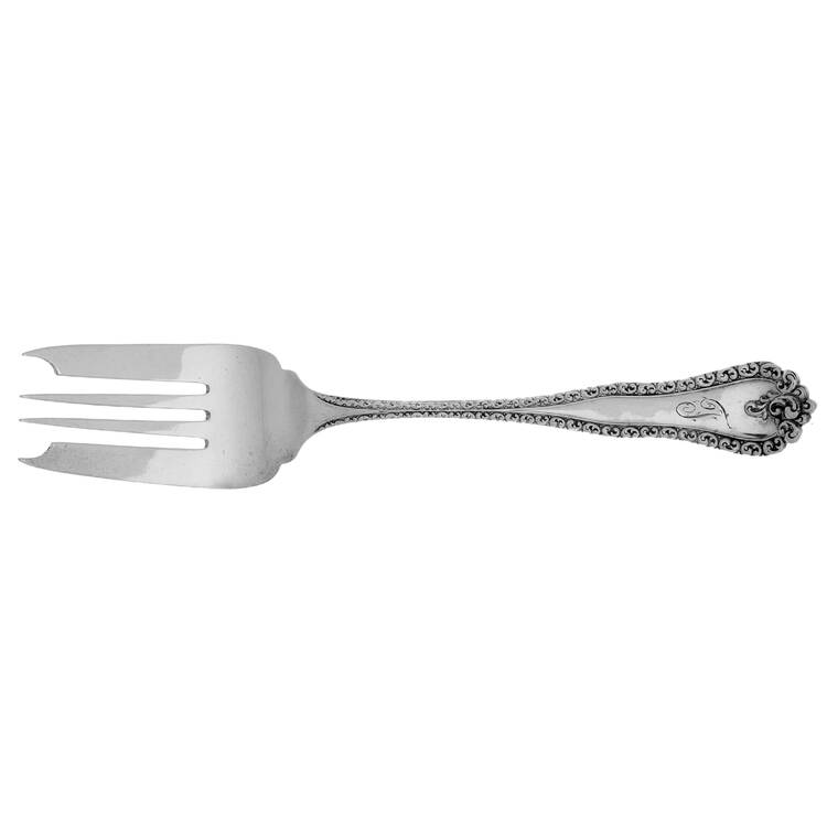 HMD19 (Sterlnig) Monogram Large Solid Cold Meat Serving Fork by Hamilton & Diesinger