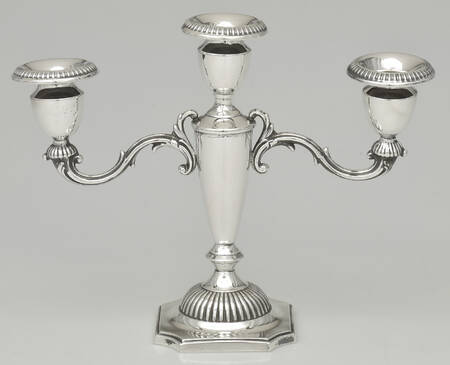 Georgian (Sterling, Hollowware) Weighted 3 Light Candelabra