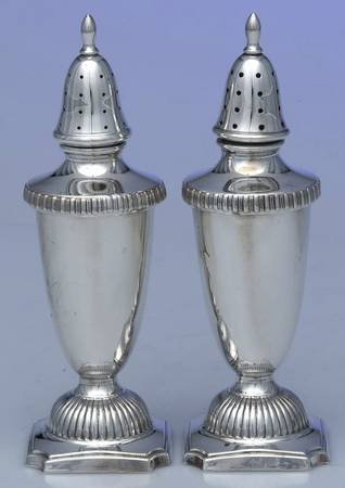 Georgian (Sterling, Hollowware) Salt and Pepper Set
