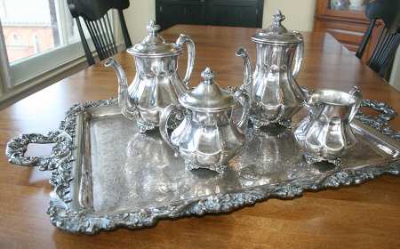 3628 (Silverplate, Hollowware) (4 Piece) Silverplate Tea Set