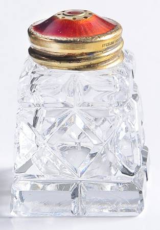 Sterling Hollowware Individual Crystal Pepper Shaker w/Sterling Lid