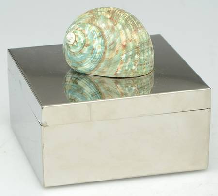 Shell (Silverplate, Hollowware) Box with Hinged Lid
