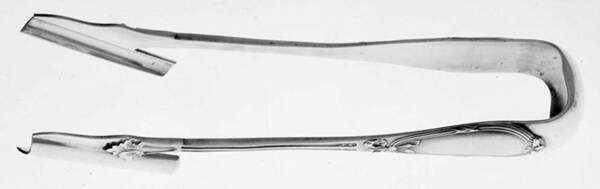 HVS1-1 (Sterling, Monos) Solid Individual Asparagus Tongs by Henri Soufflot