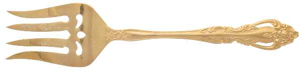 Classic Baroque (Gold Electroplate) Medium Solid Cold Meat Serving Fork