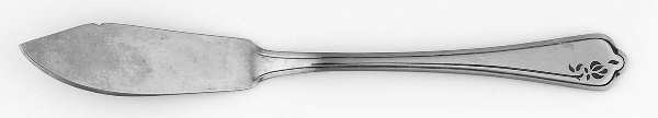 Rose Image (Stainless, Round End) Flat Handle Master Butter Knife