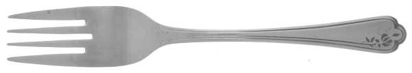 Rose Image (Stainless, Round End) Individual Salad Fork