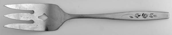 Rose Silhouette (Stainless) Medium Solid Cold Meat Serving Fork