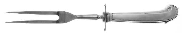 1810 (Sterling, 1930) Sm Carving Fork W/Stnl Prg, Str Guard,Pistol Hdl